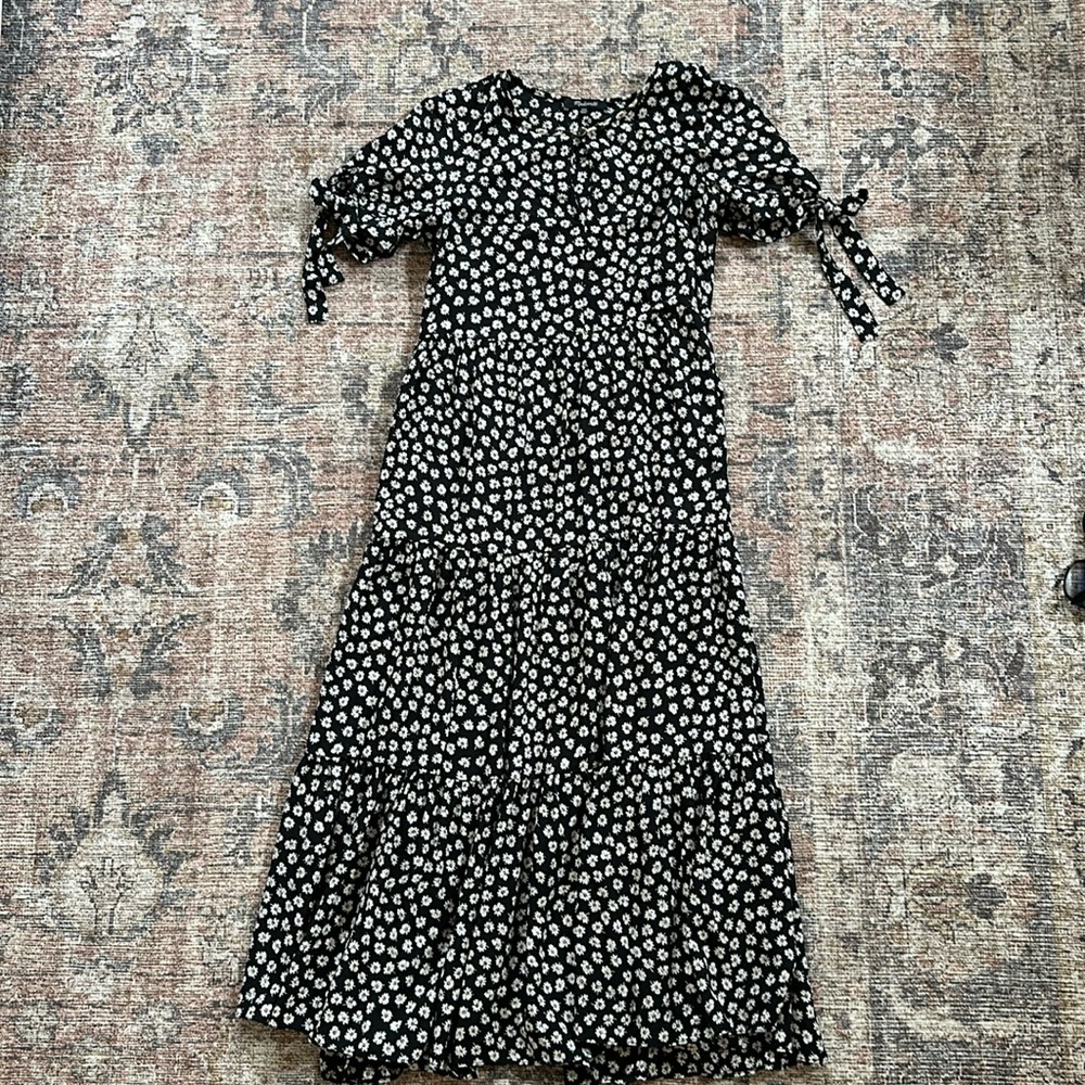 Women’s Madewell black floral dress